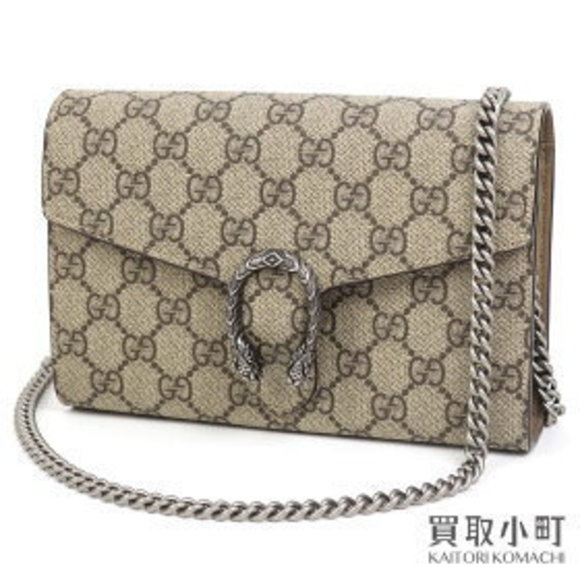 Gucci Dionysus GG Supreme Chain Wallet Bag Pochette Tiger Head Crossbody - Picture 1 of 9